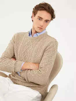 Мужской трикотажный свитер с круглым вырезом и длинными рукавами LCW Vision