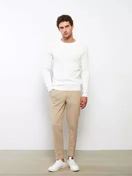 Мужской трикотажный свитер с круглым вырезом и длинными рукавами LCWAIKIKI Classic