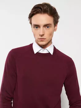 Мужской трикотажный свитер с круглым вырезом и длинными рукавами LCWAIKIKI Classic