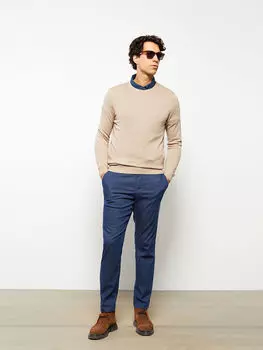 Мужской трикотажный свитер с круглым вырезом и длинными рукавами LCWAIKIKI Classic