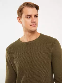 Мужской трикотажный свитер с круглым вырезом и длинными рукавами LCWAIKIKI Classic