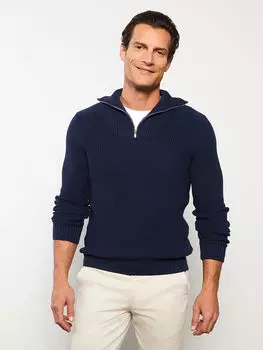 Мужской трикотажный свитер с прямым воротником и длинными рукавами LCWAIKIKI Classic