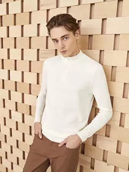 Мужской трикотажный свитер с воротником-стойкой на молнии и длинным рукавом LCWAIKIKI Classic