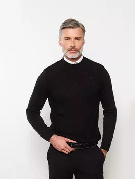 Мужской трикотажный свитер с высоким воротником и длинными рукавами LCWAIKIKI Classic, новый черный