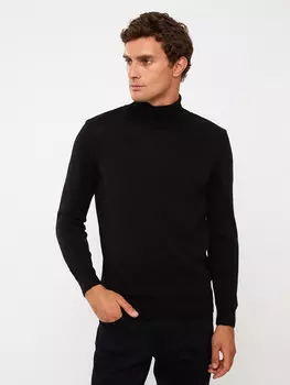 Мужской трикотажный свитер с высоким воротником и длинными рукавами LCWAIKIKI Classic, новый черный