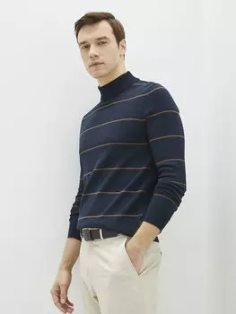Мужской трикотажный свитер в полоску с длинным рукавом и воротником-стойкой LCWAIKIKI Classic