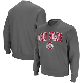 Мужской твиловый пуловер Colosseum Charcoal Ohio State Buckeyes Team Arch & Logo Tackle, толстовка, цвет Osu Charco