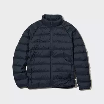 Мужской ультралегкий пуховик UNIQLO 3D Cut, темно-синий