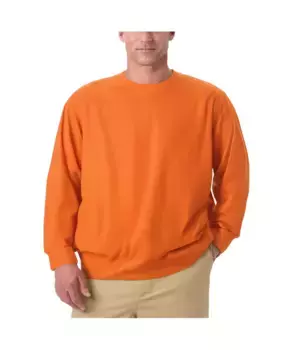 Мужской ультралегкий удобный флисовый свитер с круглым вырезом KingSize, оранжевый