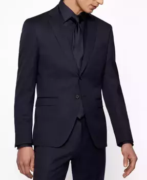 Мужской ультратонкий пиджак из камвольной шерсти Serge Hugo Boss, синий