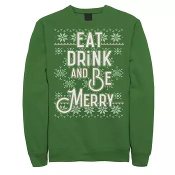 Мужской уродливый свитер Eat Drink Be Merry Christmas флисовый пуловер с графическим рисунком Licensed Character