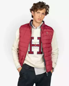 Мужской утепленный жилет без рисунка Harper & Neyer, темно-зеленый