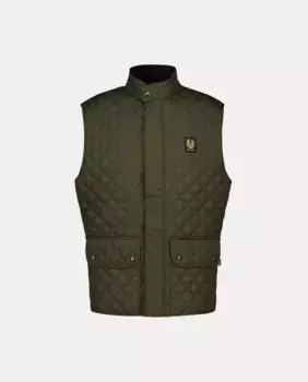 Мужской утепленный жилет с двумя карманами Belstaff, темно-зеленый