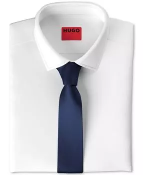 Мужской узкий шелковый галстук в рубчик HUGO