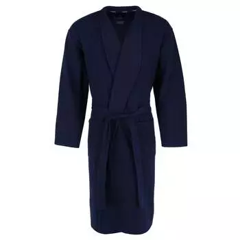 Мужской вафельный трикотажный халат Hanes, синий