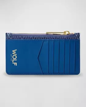 Мужской веганский веганский футляр для карт с монограммой на молнии WOLF