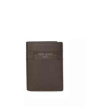 Мужской вертикальный кошелек-флажок с портмоне коричневого цвета Pepe Jeans