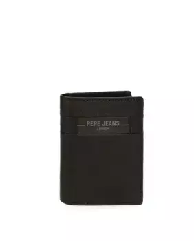 Мужской вертикальный кошелек-флажок с портмоне черного цвета Pepe Jeans, черный