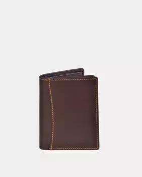 Мужской вертикальный кошелек Pierre Cardin из растительной кожи, коричневый