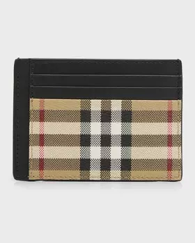 Мужской винтажный держатель для карт в клетку с зажимом для денег Burberry