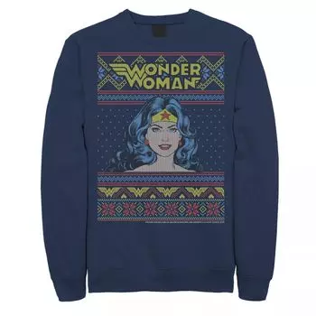 Мужской винтажный вязаный свитшот с портретом Wonder Woman Licensed Character