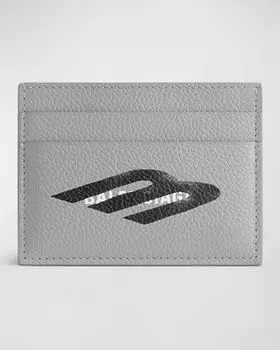 Мужской визитница из зерненой кожи Cash Balenciaga, цвет 1469 Heath Grey/L Blk/Wht