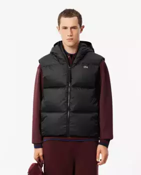 Мужской водонепроницаемый пуховый жилет Lacoste, черный