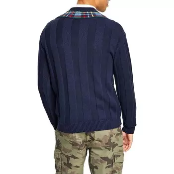 Мужской вязаный пуловер с V-образным вырезом Nautica, темно-синий