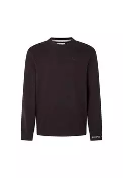 Мужской вязаный свитер - ANDRE CREW NECK, кашемир, однотонный Pepe Jeans, черный