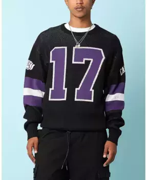 Мужской вязаный свитер Gridiron CARRE, черный