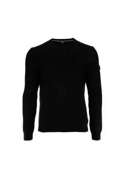 Мужской вязаный свитер - Haro, круглый вырез, однотонный JOOP! JEANS, черный