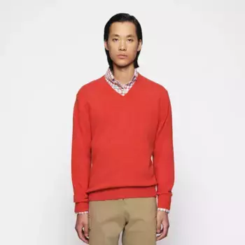 Мужской вязаный свитер Mirto Hunting из овечьей шерсти, красный