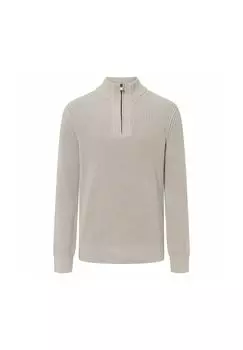 Мужской вязаный свитер на молнии Тройер - Henrio, куртка на молнии, воротник стойка, молния JOOP! JEANS, светло-серый
