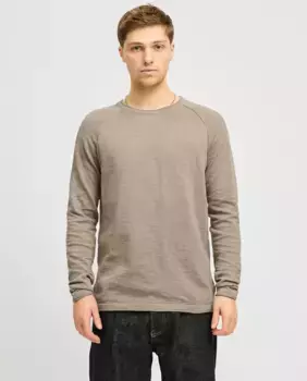 Мужской вязаный свитер прямого кроя с длинными рукавами Jack & Jones, бежевый