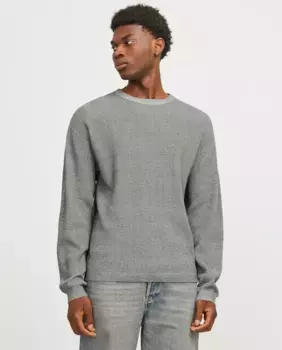Мужской вязаный свитер с длинными рукавами и круглым вырезом Jack & Jones, зеленый