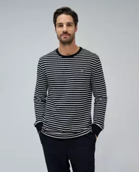 Мужской вязаный свитер с полосками Salsa Jeans, кремовый