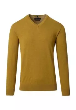 Мужской вязаный свитер с V-образным вырезом CASAMODA, желтый