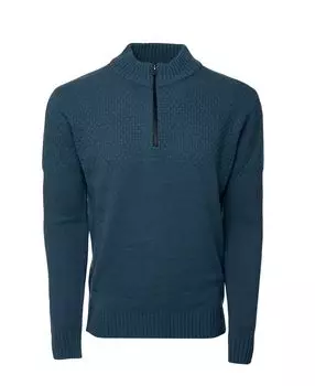 Мужской вязаный свитер с воротником-стойкой и застежкой-молнией на четверть X-Ray, синий