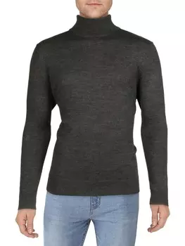 Мужской вязаный свитер с высоким воротником из смесовой шерсти Club Room, цвет Ebony Heather