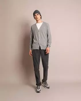 Мужской вязаный жакет на пуговицах Scalpers, серый