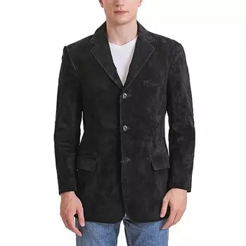 Мужской замшевый кожаный пиджак Bgsd Liam BGSD, черный