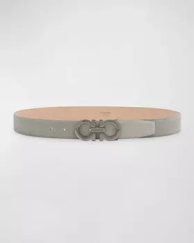 Мужской замшевый ремень Gancini Ferragamo, цвет Ash Grey