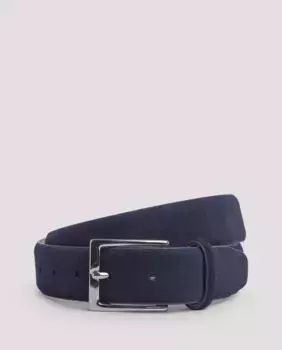 Мужской замшевый ремень с металлической пряжкой Hackett, тёмно-синий