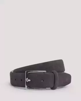 Мужской замшевый ремень с металлической пряжкой Hackett, темно-коричневый