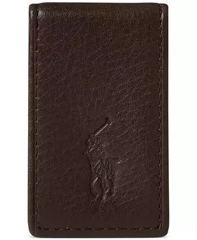 Мужской зажим для денег из шагреневой кожи Polo Ralph Lauren, коричневый