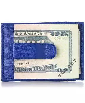 Мужской зажим для денег, тонкий передний карманный кошелек, чехол для карт из натуральной кожи Alpine Swiss, синий