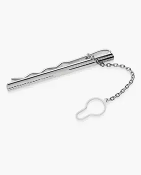 Мужской зажим для галстука из металла с родиевым покрытием OKsilver, серебряный