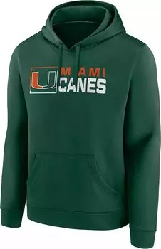 Мужской зеленый пуловер с капюшоном NCAA Miami Hurricanes