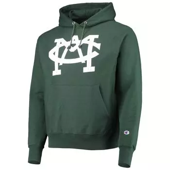 Мужской зеленый пуловер с капюшоном обратного переплетения с логотипом Michigan State Spartans Vault Logo Champion