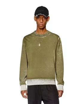 Мужской зеленый свитер с круглым вырезом Diesel, зеленый